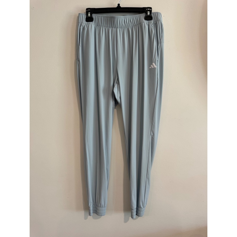 Adidas Lightweight Training Joggers Womens‎ Medium Light Blue Elastic Cuffs
